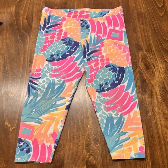 Lilly Pulitzer Maia Cropped Leggings Goombay Smashed Reduced Girls Size L (8/10) - Picture 3 of 10